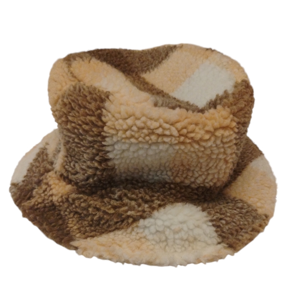 David and young unisex fuzzy patchwork bucket hat